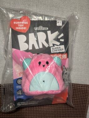 NWT BARK Pink Plush Super Chewer Toy M-L 20+ lb